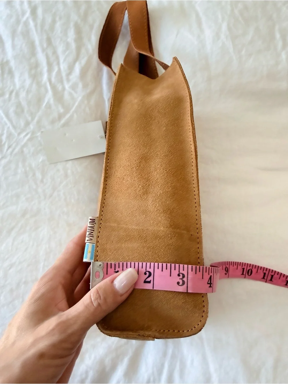 Vintium | Dual Bottle Brown Suede Wine Bag | Zuccardi Branded